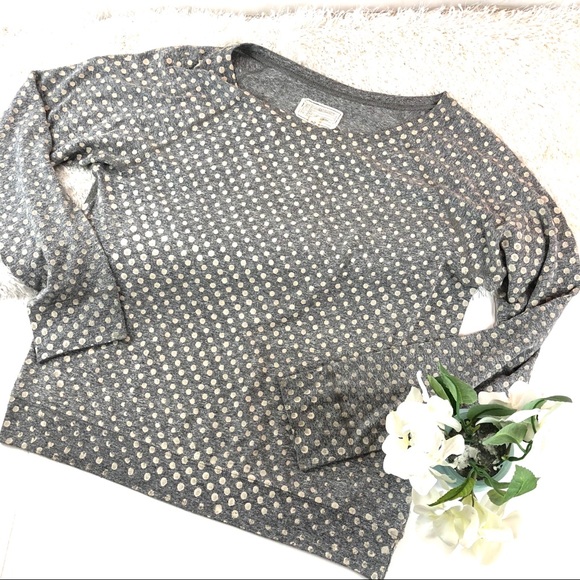 Current/Elliott Sweaters - Current/Elliott Letterman Polka Dot Gray Sweater 2